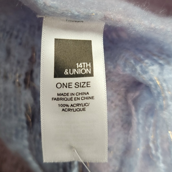 14th & Union fringe blue and purple scarf/wrap NWT - Picture 6 of 9